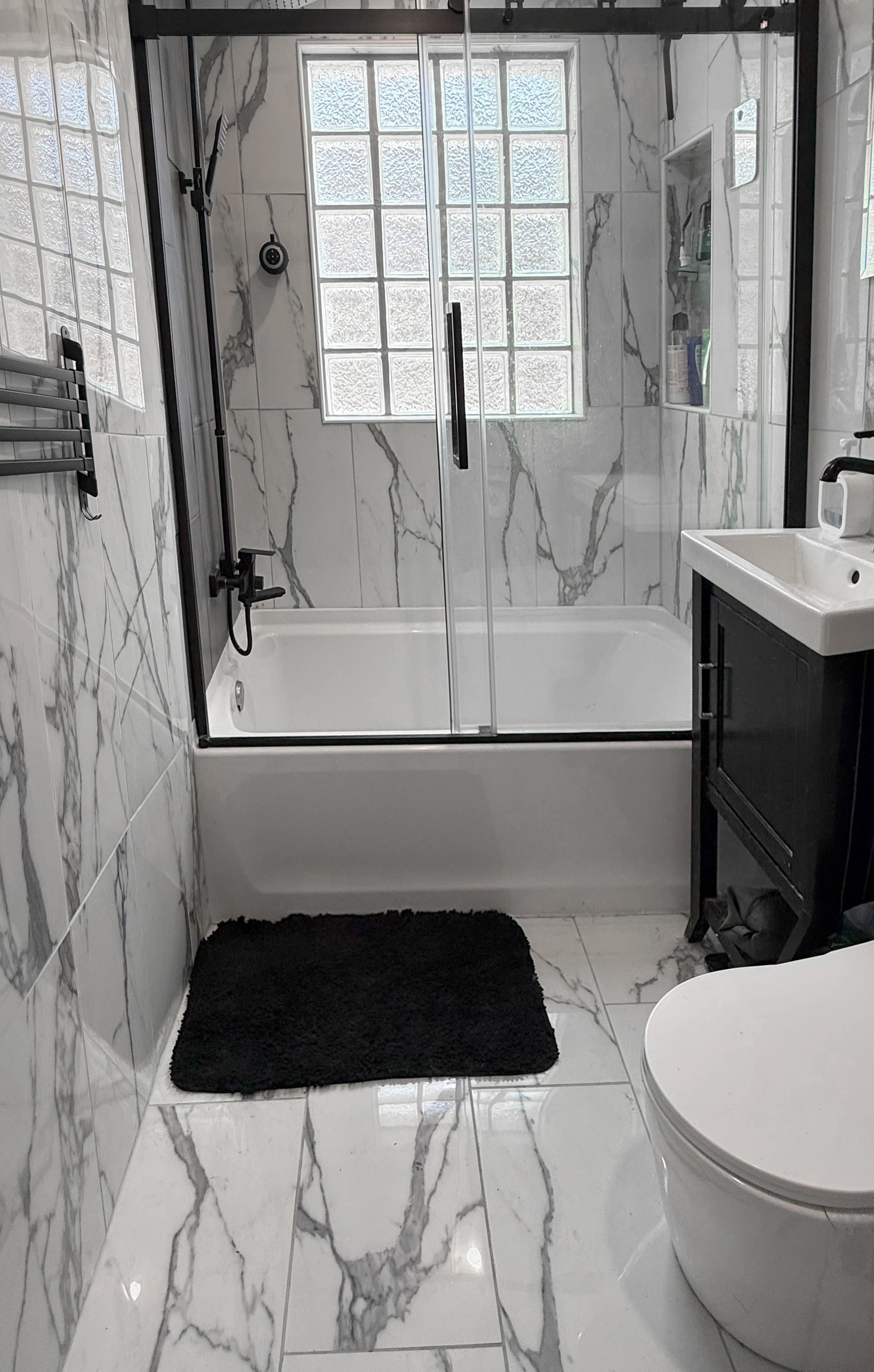 After precision floor tile installation